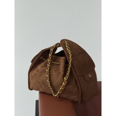 Сумка жіноча Chanel 25 Small Handbag Premium карамельна замша Шанель торба