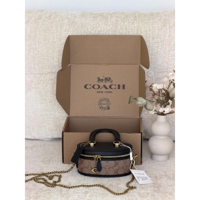 Жіноча сумка Coach Trail Crossbody 17 чорно-бежевий через плече Коуч Жіноча сумка Coach Trail Crossbody 17 чорно-бежевий через плече Коуч