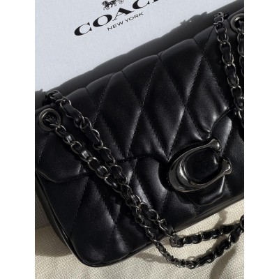 Жіноча сумка Coach Tabby Shoulder Bag 26 срібло чорний через плече Коуч