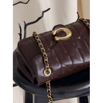 Жіноча сумка Coach Tabby Shoulder Bag 26 шоколадний через плече Коуч