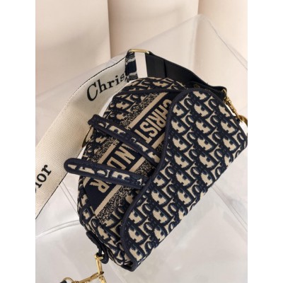 Жіноча сумка Dior Saddle Bag синій напис через плече Крістіан Діор сідло
