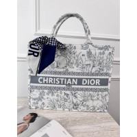 Сумка шоппер Крістіан Діор шоппер текстильний Large Book Tote Animal сірий