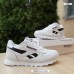 Reebok Classic Leather белые с черным на белом, Размер 43