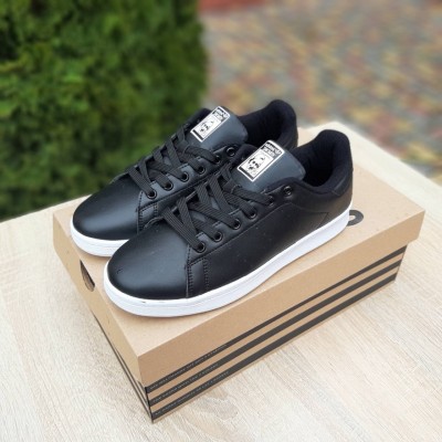Adidas Stan Smith Чорні на білій, Розмір 36