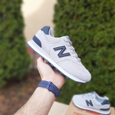 New Balance 574 светло серые с синим, Размер 37