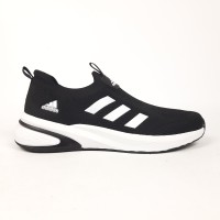 Adidas Slip-on Lite Flow тапкие мокасины слипоны черные с белым, Размер 41