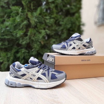 Asics Gel-kahana 8 сірі з бежевим та синім, Розмір 41
