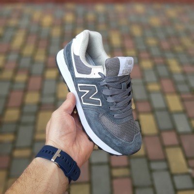 New Balance 574 Classic серые с белым, Размер 37