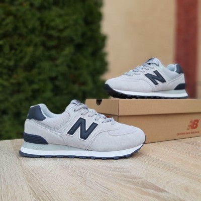 New Balance 574 светло серые с синим, Размер 37