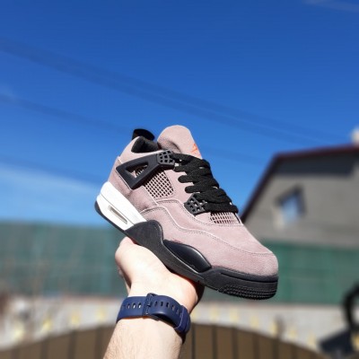 Nike Air Jоrdan 4 высокие сиреневые на черной, Размер 39
