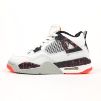Nike air jordan 4 retro білі з чорним та червоним, Розмір 36