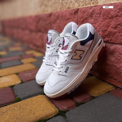 New Balance 550 Белые с бордовым и синим, Размер 43