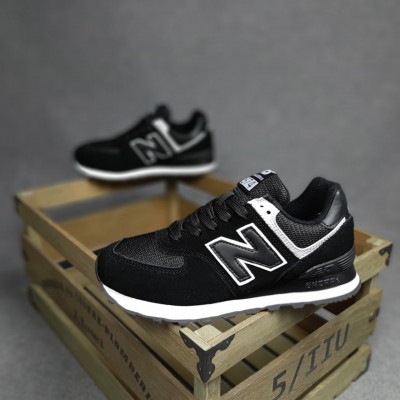 New Balance 574 чорні з білим, Розмір 38