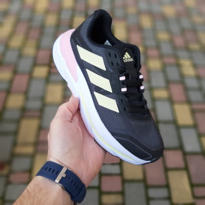 Adidas Adistar 2.0 Running чорні з жовтим та пудрою, Розмір 41