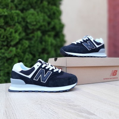 New Balance 574 черные с белым серая пятка, Размер 41
