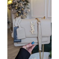 Женская сумка клатч Yves Saint Laurent YSL Ив Сен Лоран бежевый