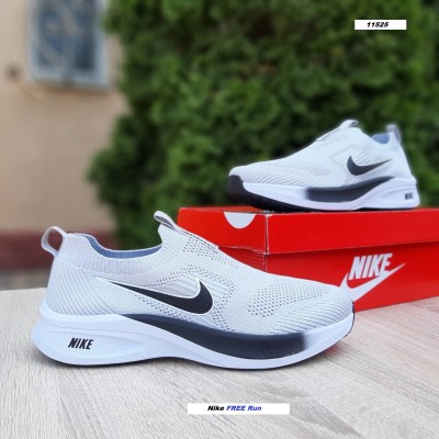 Nike FREE Run тапкие мокасины слипоны светло серые, Размер 40
