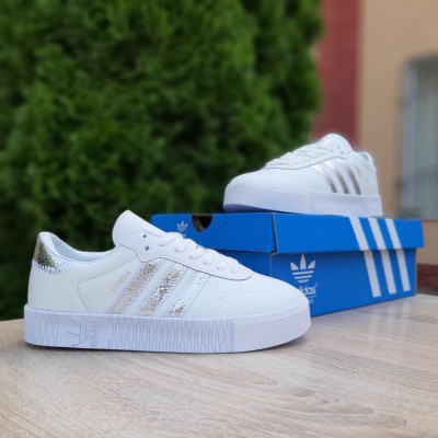 Adidas Samba білі зі сріблом, Розмір 41