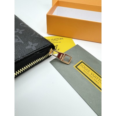Мужской кошелек Louis Vuitton черный классик Луи Витон кошелек унисекс
