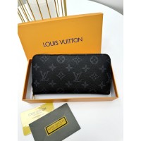 Мужской кошелек Louis Vuitton черный классик Луи Витон кошелек унисекс