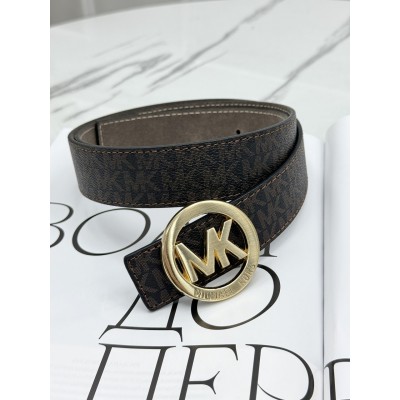 Ремінь унісекс пояс Michael Kors коричневий золото Мішель Корс