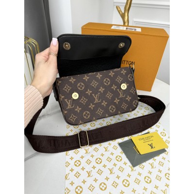 Сумка Louis Vuitton крос-боді коричневий класичний через плече Луї Вітон