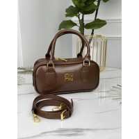 Сумка жіноча Miu Miu Arcadie Leather коричневий класичний крос боді Міу Міу