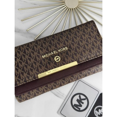 Гаманець Michael Kors великий подвійний Мішель Корс жіночий коричневий