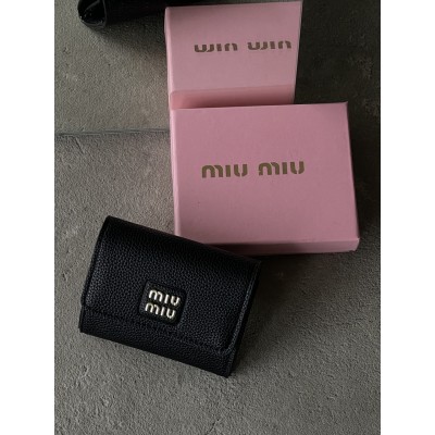 Гаманець Miu Miu жіночий міні Міу Міу чорний
