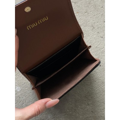Гаманець Miu Miu жіночий міні Міу Міу коричневий