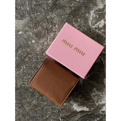 Гаманець Miu Miu жіночий міні Міу Міу коричневий