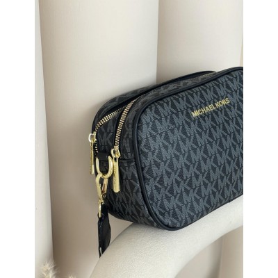 Сумка жіноча Michael Kors крос-боді чорний на широкому ремені Майкл Корс