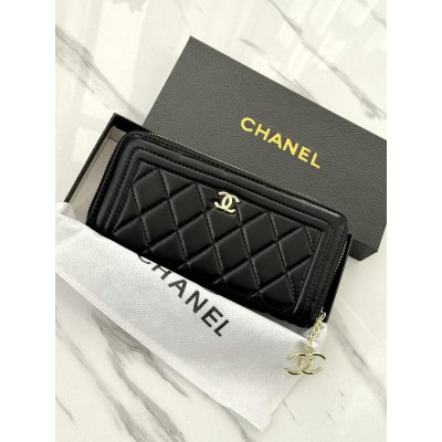 Жіночий гаманець Chanel чорний з комплектацією великий Шанель Жіночий гаманець Chanel чорний з комплектацією великий Шанель