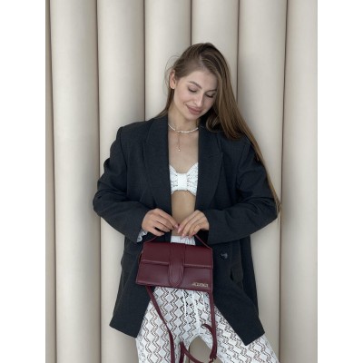 Жіноча сумка Jacquemus Le Grand Bambino бордовий крос боді Жакмюс