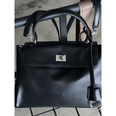 Сумка жіноча Balenciaga Rodeo Medium - Premium чорний срібло Баленсіага