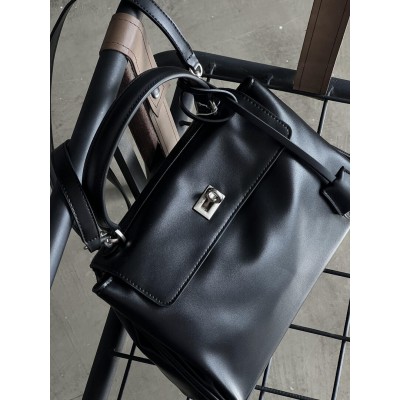 Сумка жіноча Balenciaga Rodeo Medium - Premium чорний срібло Баленсіага