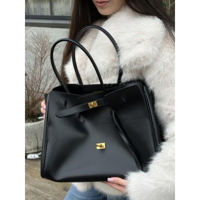Сумка жіноча Balenciaga Bel Air Tote Bag - Premium чорний золото Баленсіага