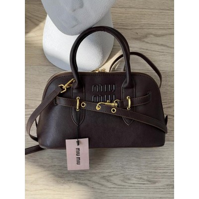 Сумка жіноча Miu Miu Aventure Nappa Leather шоколадний класичний саквояж Міу Міу Сумка жіноча Miu Miu Aventure Nappa Leather шоколадний класичний саквояж Міу Міу