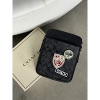 Чоловічі штани COACH Sullivan Crossbody In Signature Canvas With Patche через плече чорний Коуч