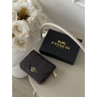 Гаманець жіночий Coach коричневий міні Коуч