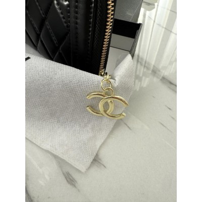Жіночий гаманець Chanel чорний з комплектацією великий Шанель