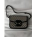 Сумка женская Horsebit 1955 Gucci  Гуччи на плече черно-серый