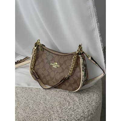 Сумка жіноча Coach Bolso de hombro Teri бежевий + пітон через плече Коуч Сумка жіноча Coach Bolso de hombro Teri бежевий + пітон через плече Коуч