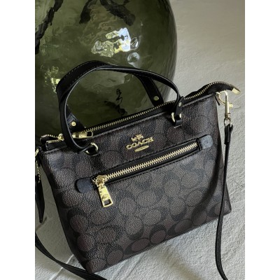 Сумка жіноча Coach Mini Gallery Crossbody коричневий Коуч через плече