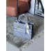 Сумка шопер Кристиан Диор текстиль шоппер Dior Large size светло серый