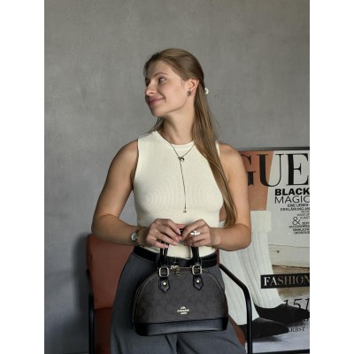 Женская сумка Coach Mini Sierra Satchel коричневый через плече Коуч