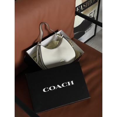Женская сумка багет Coach Kleo белый классический через плече Коуч Женская сумка багет Coach Kleo белый классический через плече Коуч