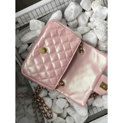 Сумка жіноча клатч через плече Chanel Classic Шанель рожевий міні