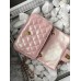 Сумка жіноча клатч через плече Chanel Classic Шанель рожевий міні