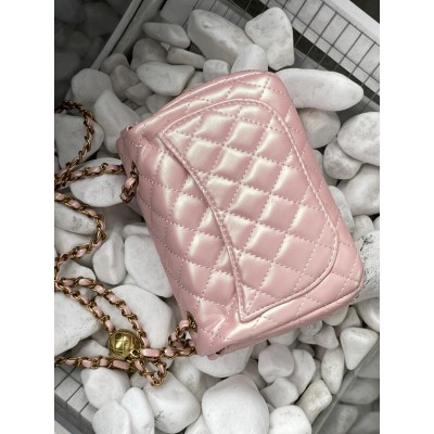 Сумка жіноча клатч через плече Chanel Classic Шанель рожевий міні